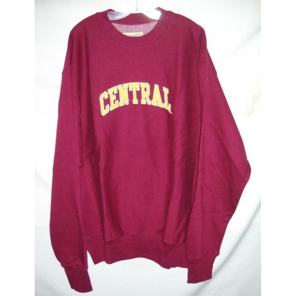 Central Michigan CHIPPEWAS Sweatshirt UniSex Adults X-Small Cut L NCAA Burgundy - Picture 1 of 2
